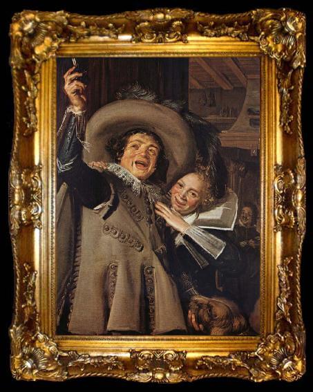 framed  Frans Hals Young Man and Woman in an Inn, ta009-2